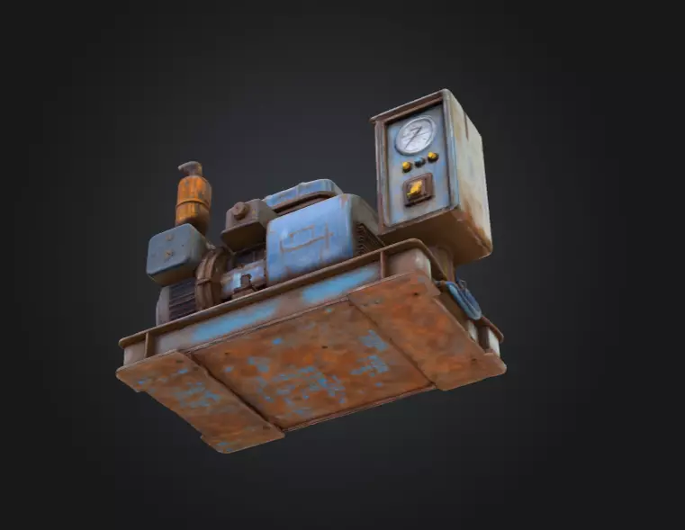 Rustic Generator Low-poly 3D model_14