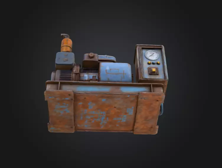Rustic Generator Low-poly 3D model_12