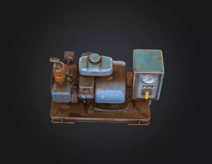 Rustic Generator Low-poly 3D model_9