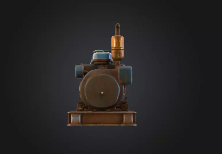 Rustic Generator Low-poly 3D model_3