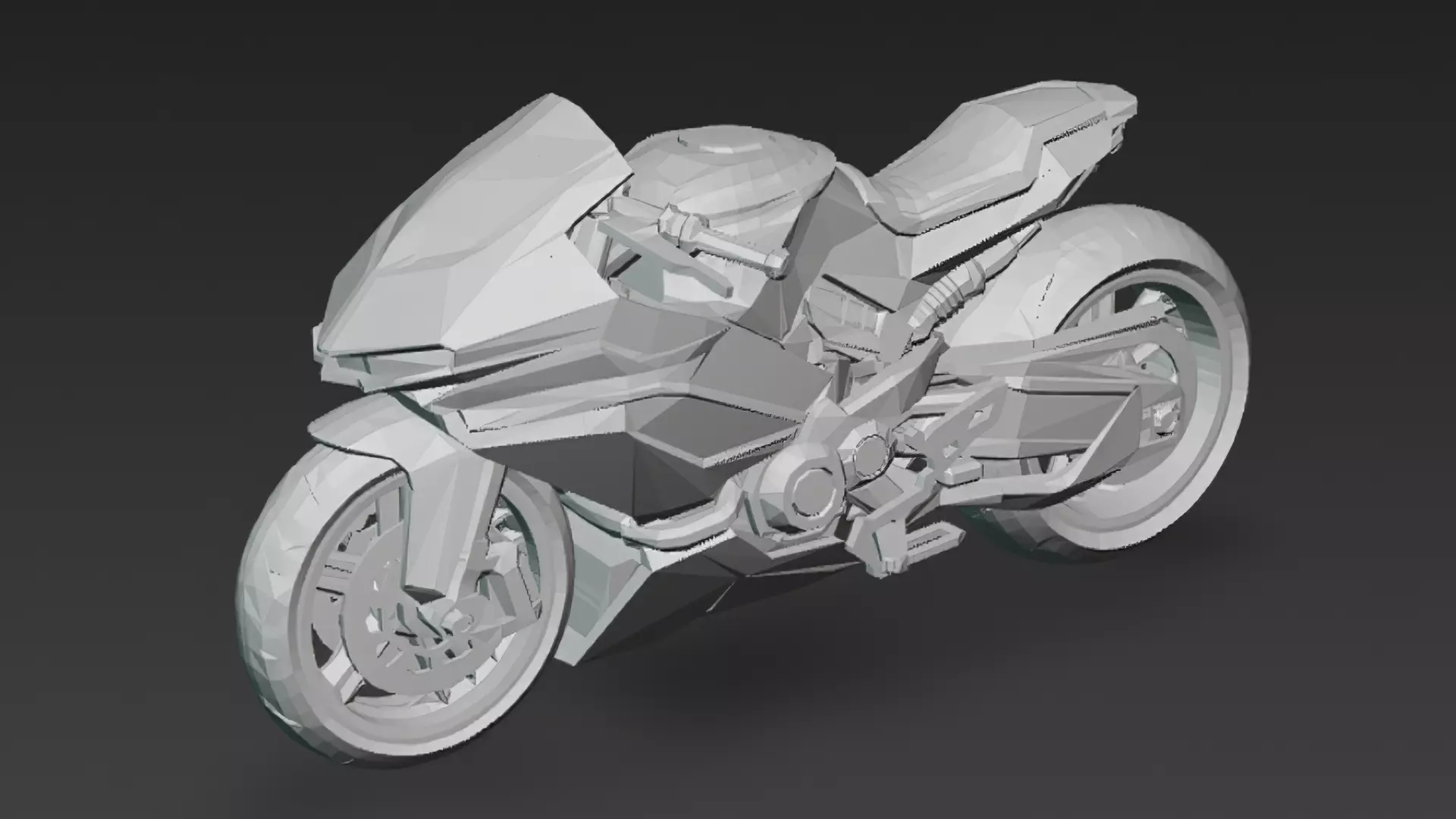 Cyberpunk Motorcycle 3D Model PBR Low-poly 3D model_7