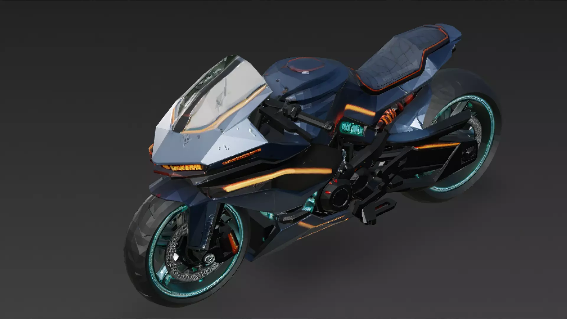 Cyberpunk Motorcycle 3D Model PBR Low-poly 3D model_0