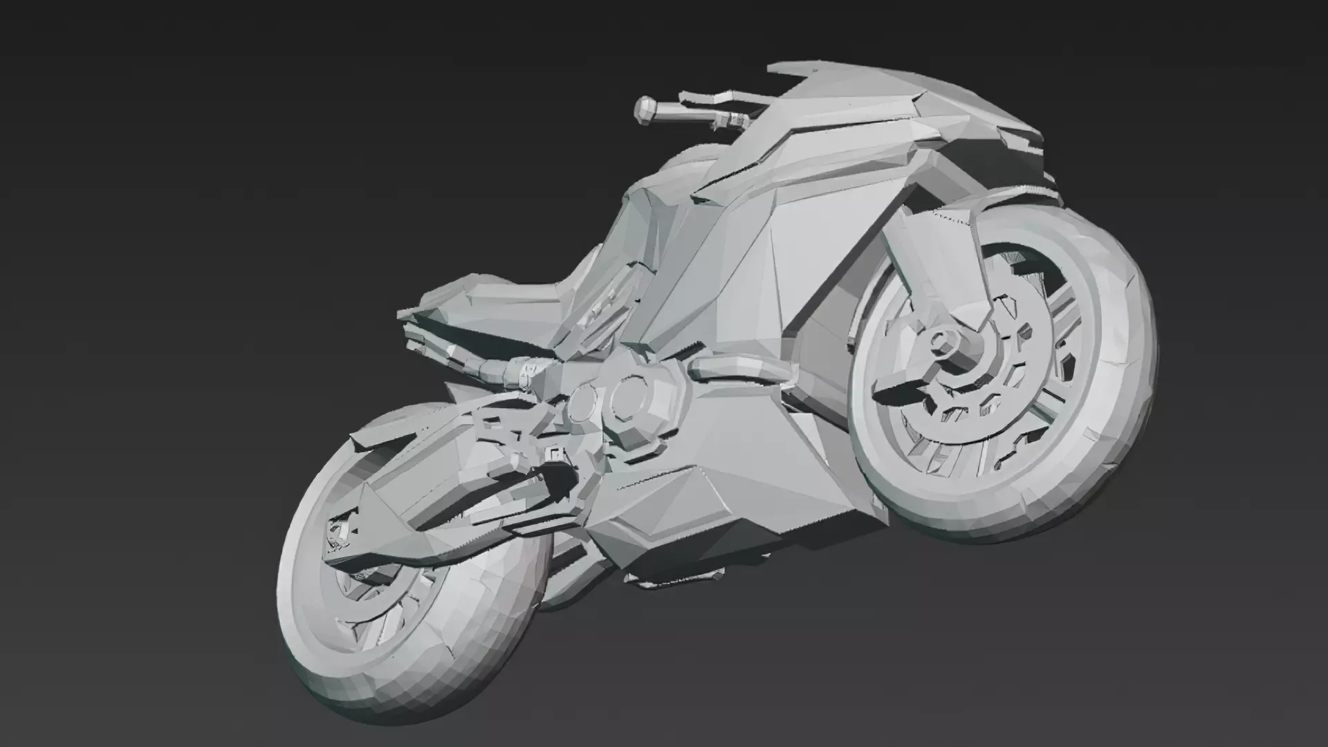 Cyberpunk Motorcycle 3D Model PBR Low-poly 3D model_8
