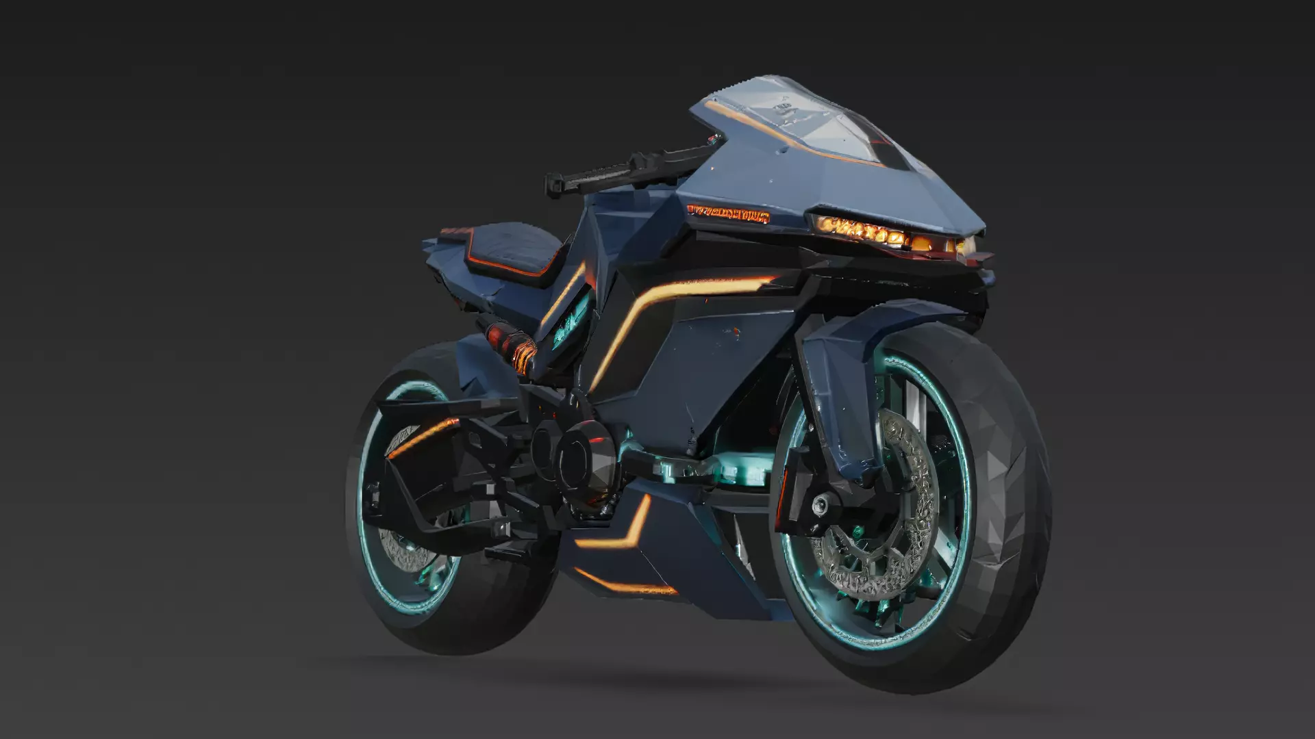 Cyberpunk Motorcycle 3D Model PBR Low-poly 3D model_1