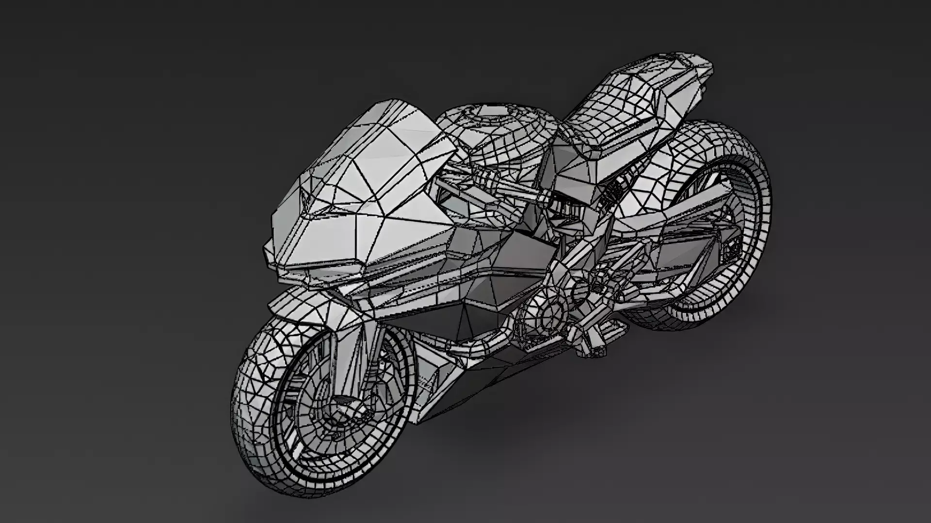 Cyberpunk Motorcycle 3D Model PBR Low-poly 3D model_10