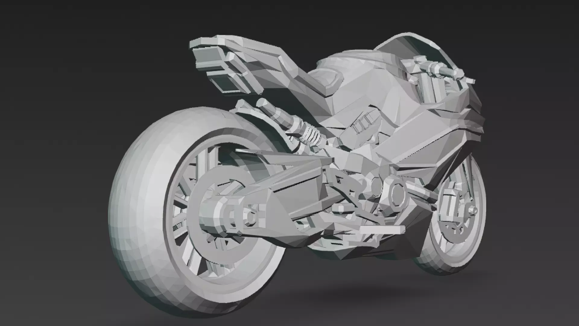 Cyberpunk Motorcycle 3D Model PBR Low-poly 3D model_9