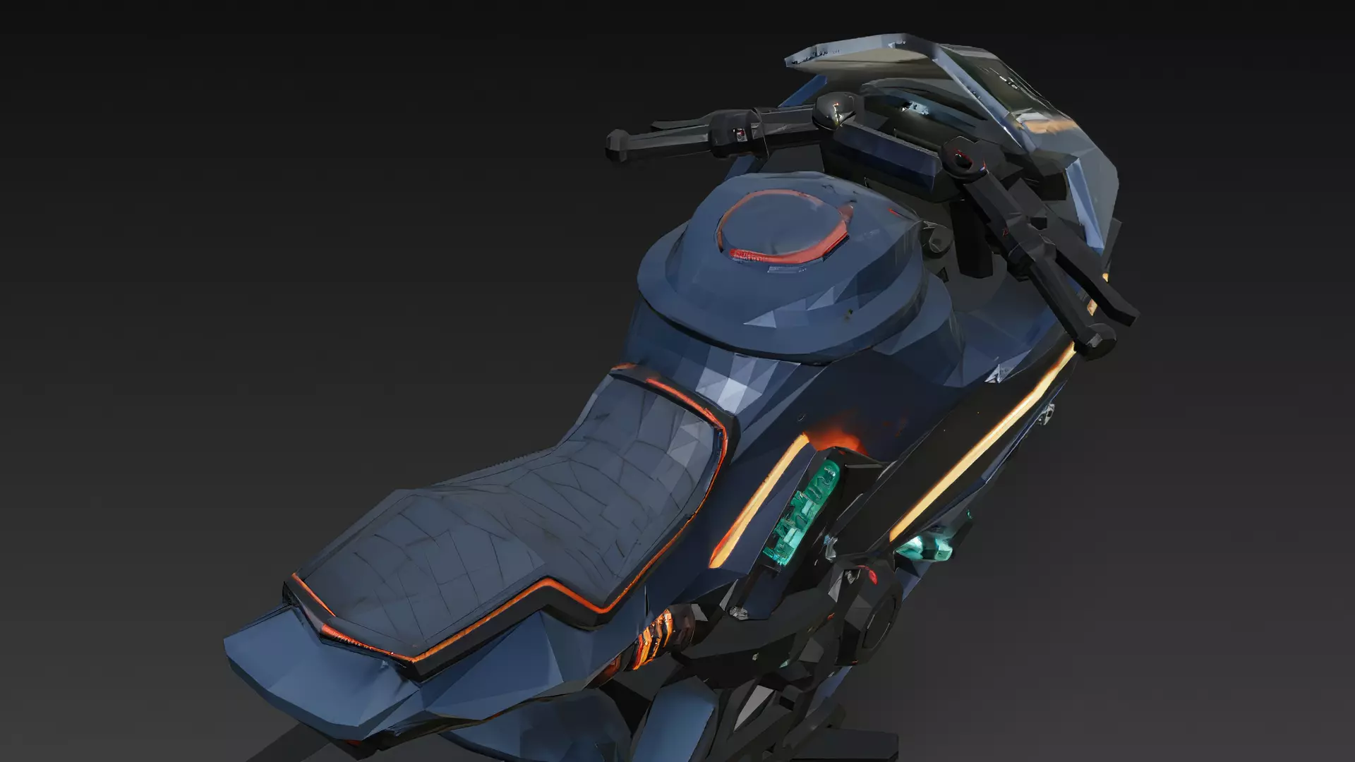 Cyberpunk Motorcycle 3D Model PBR Low-poly 3D model_6