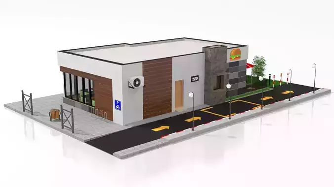 Drive-Thru Fast Food Restaurant 