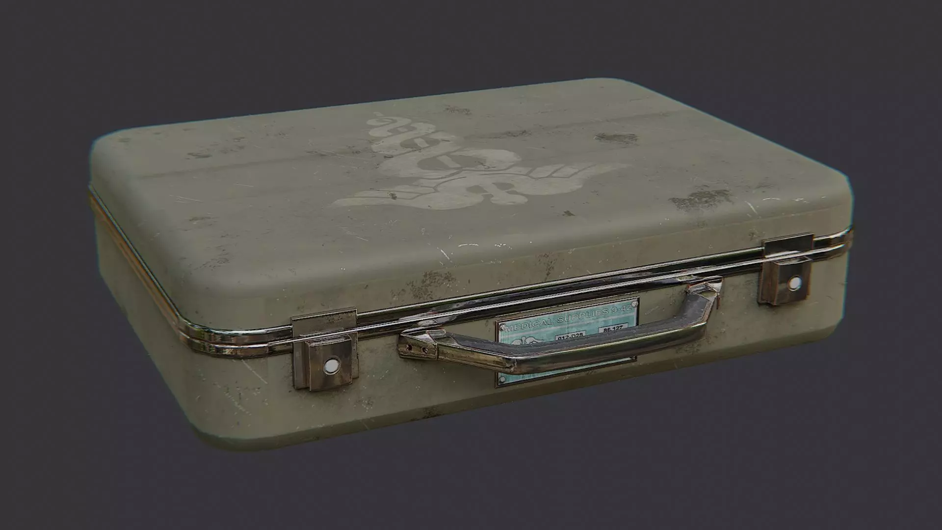 Olive Medical Case with Handle Low-poly 3D model_0