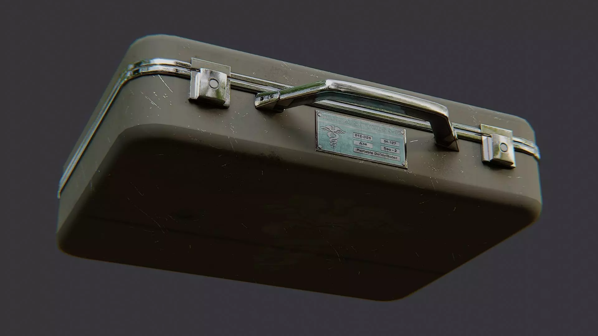 Olive Medical Case with Handle Low-poly 3D model_5