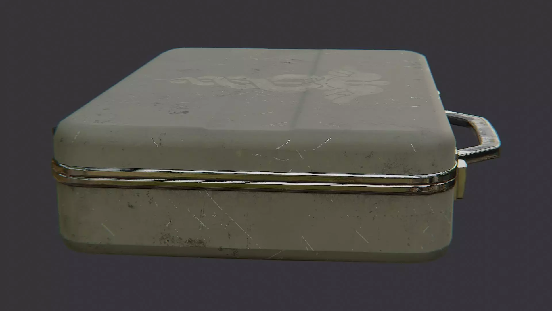 Olive Medical Case with Handle Low-poly 3D model_1