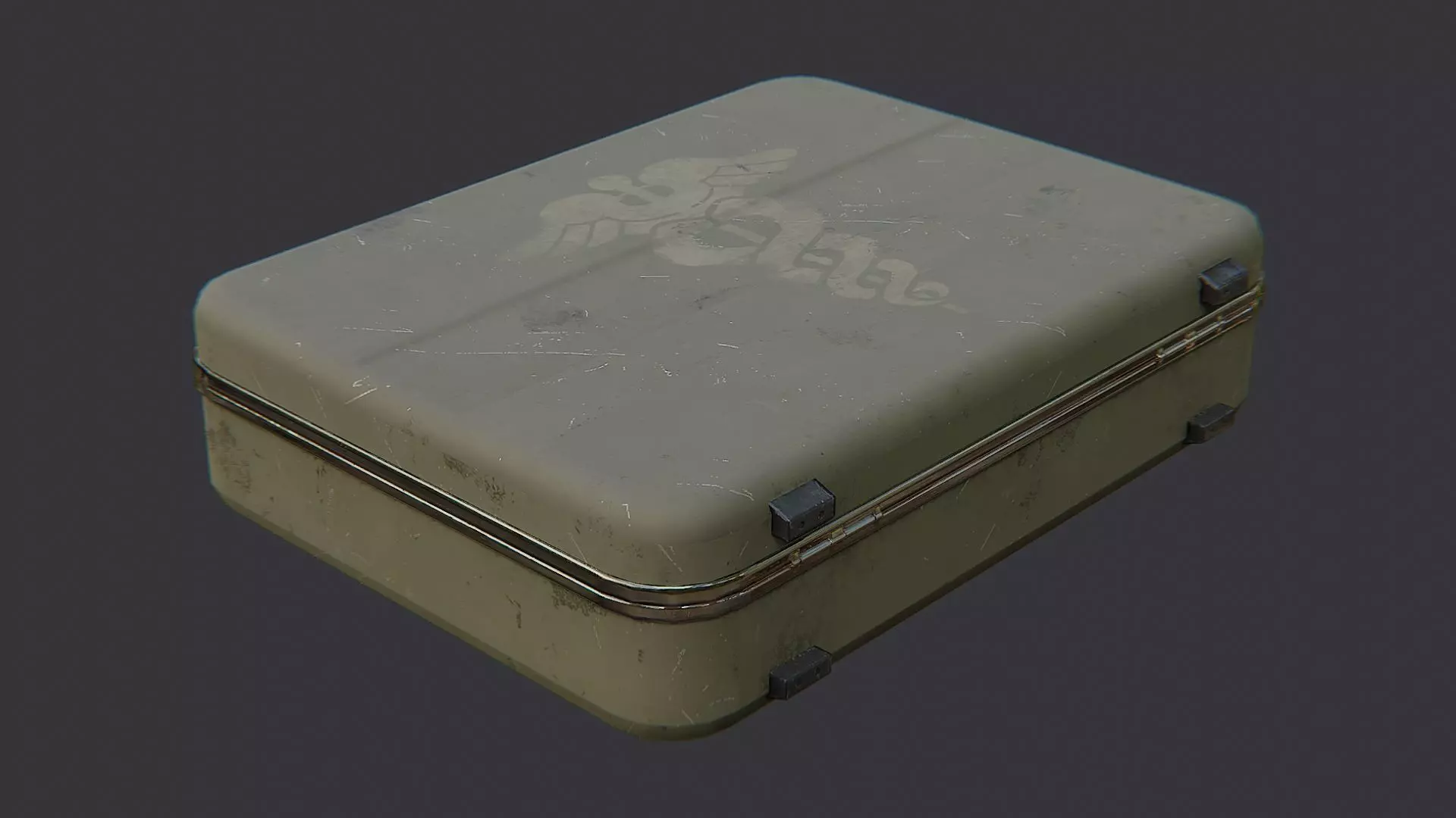 Olive Medical Case with Handle Low-poly 3D model_3