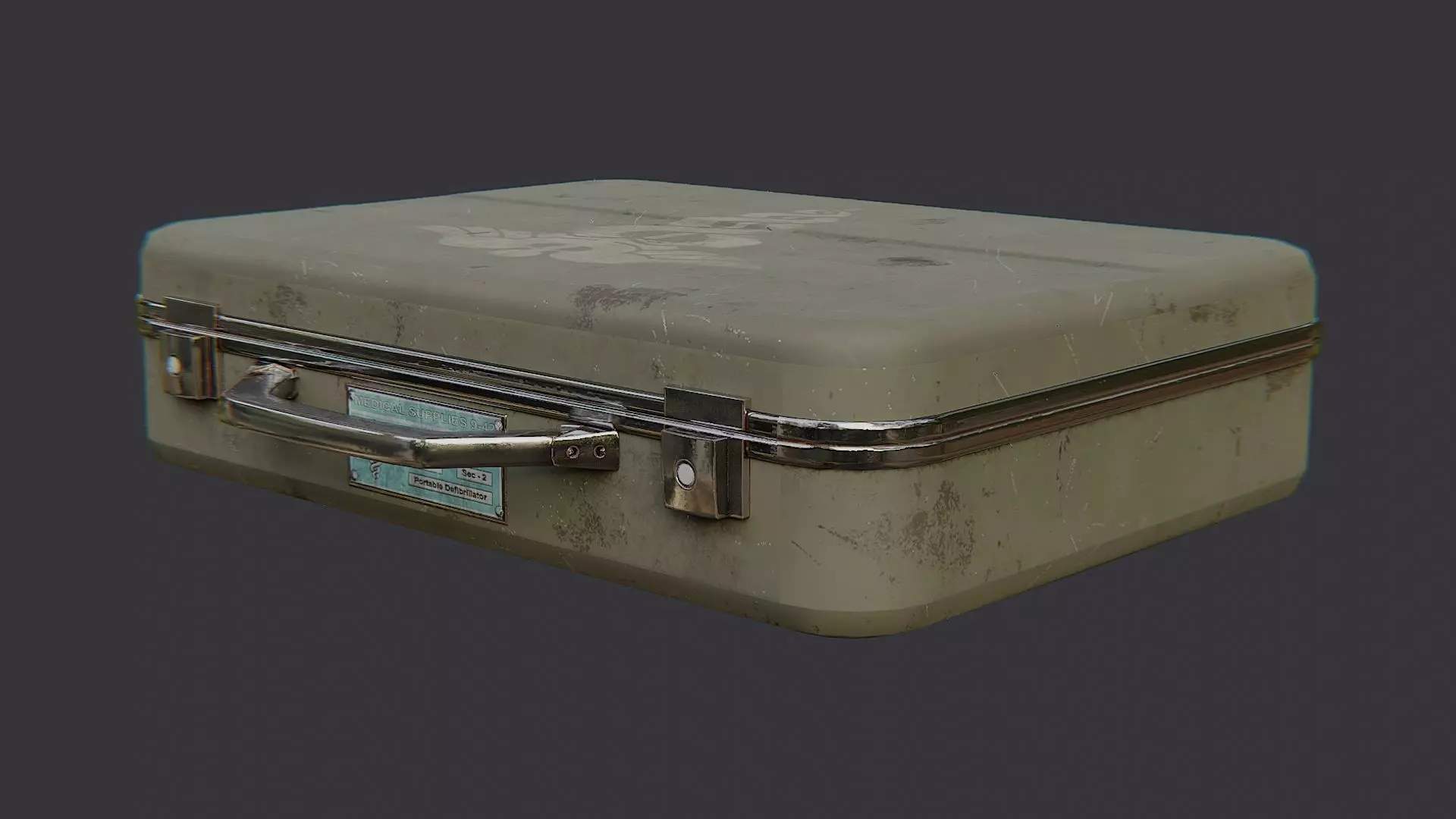 Olive Medical Case with Handle Low-poly 3D model_2
