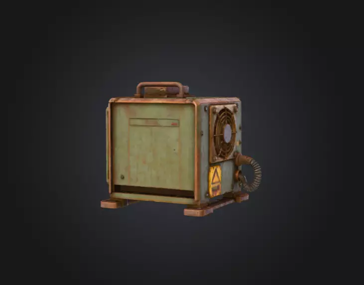 Retro Power Terminal Low-poly 3D model_4