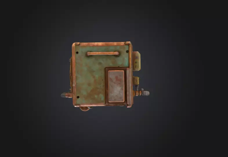 Retro Power Terminal Low-poly 3D model_2