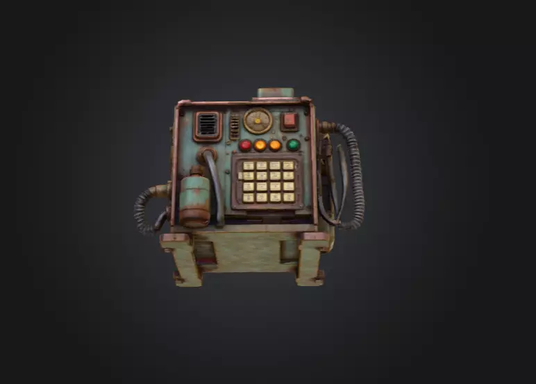 Retro Power Terminal Low-poly 3D model_1