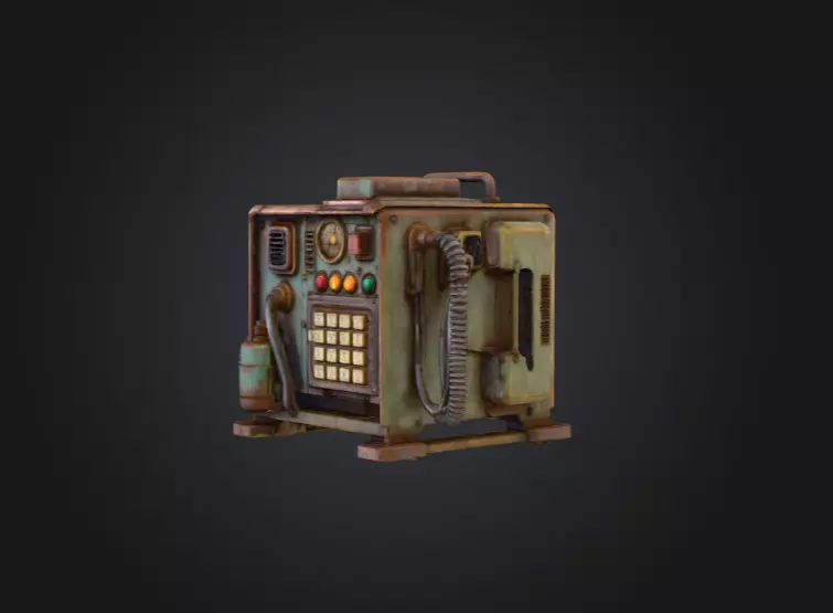 Retro Power Terminal Low-poly 3D model_3