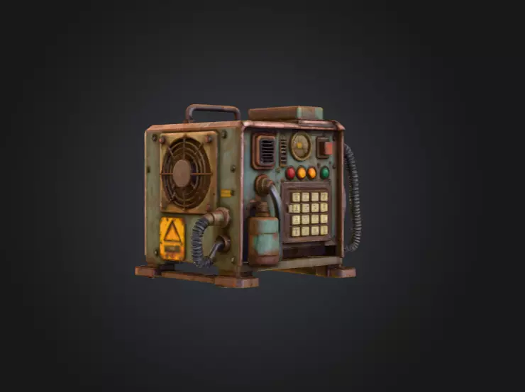 Retro Power Terminal Low-poly 3D model_9