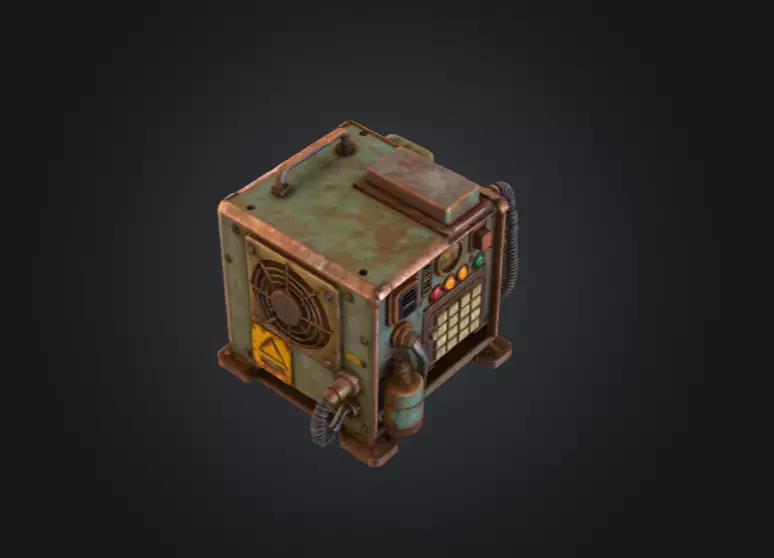 Retro Power Terminal Low-poly 3D model_10