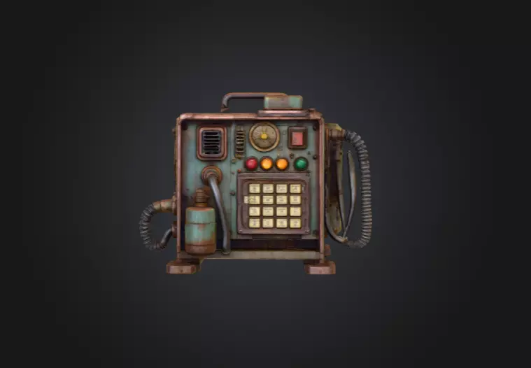 Retro Power Terminal Low-poly 3D model_13