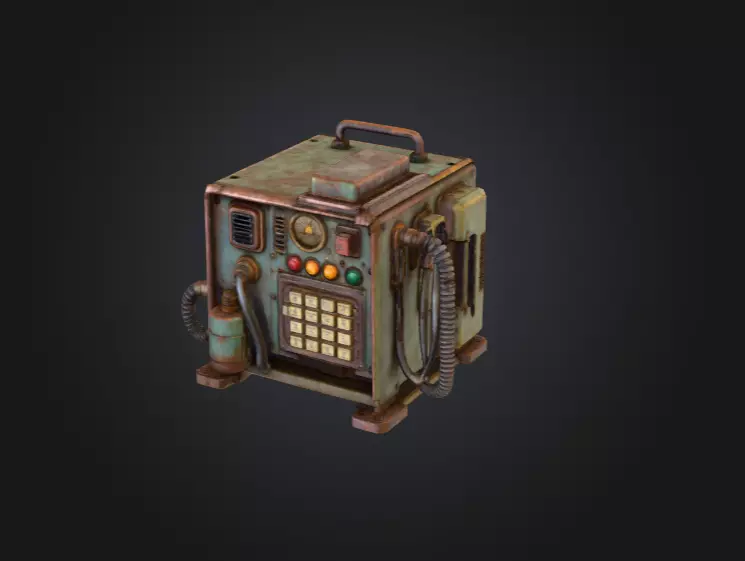 Retro Power Terminal Low-poly 3D model_15