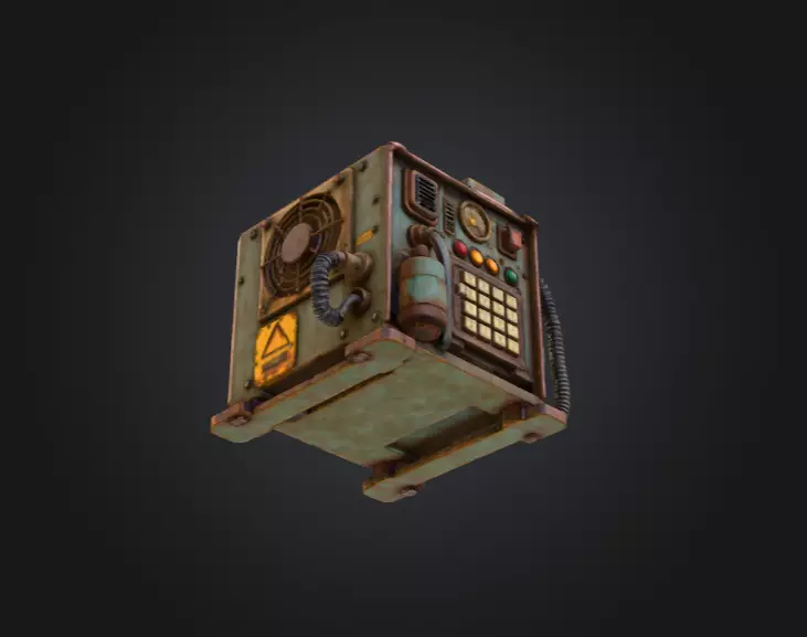 Retro Power Terminal Low-poly 3D model_12