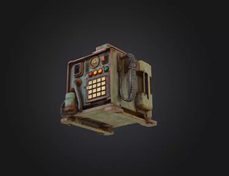 Retro Power Terminal Low-poly 3D model_6