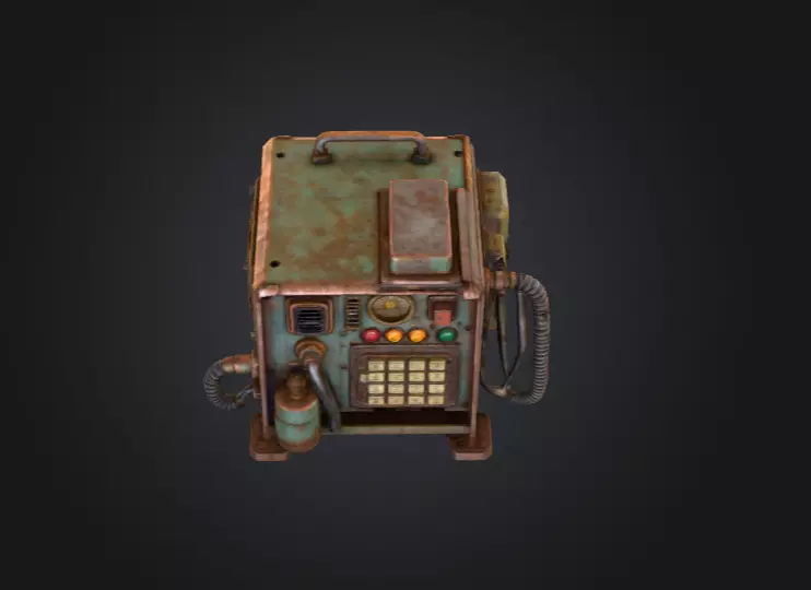 Retro Power Terminal Low-poly 3D model_11