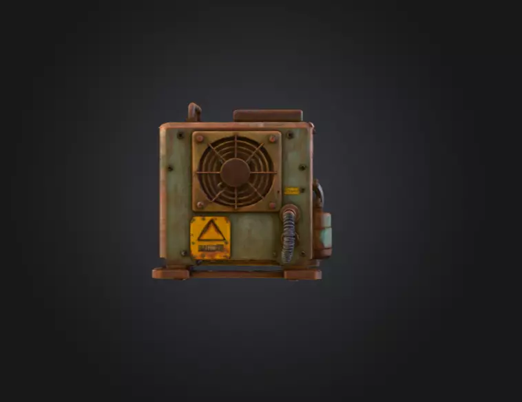 Retro Power Terminal Low-poly 3D model_7