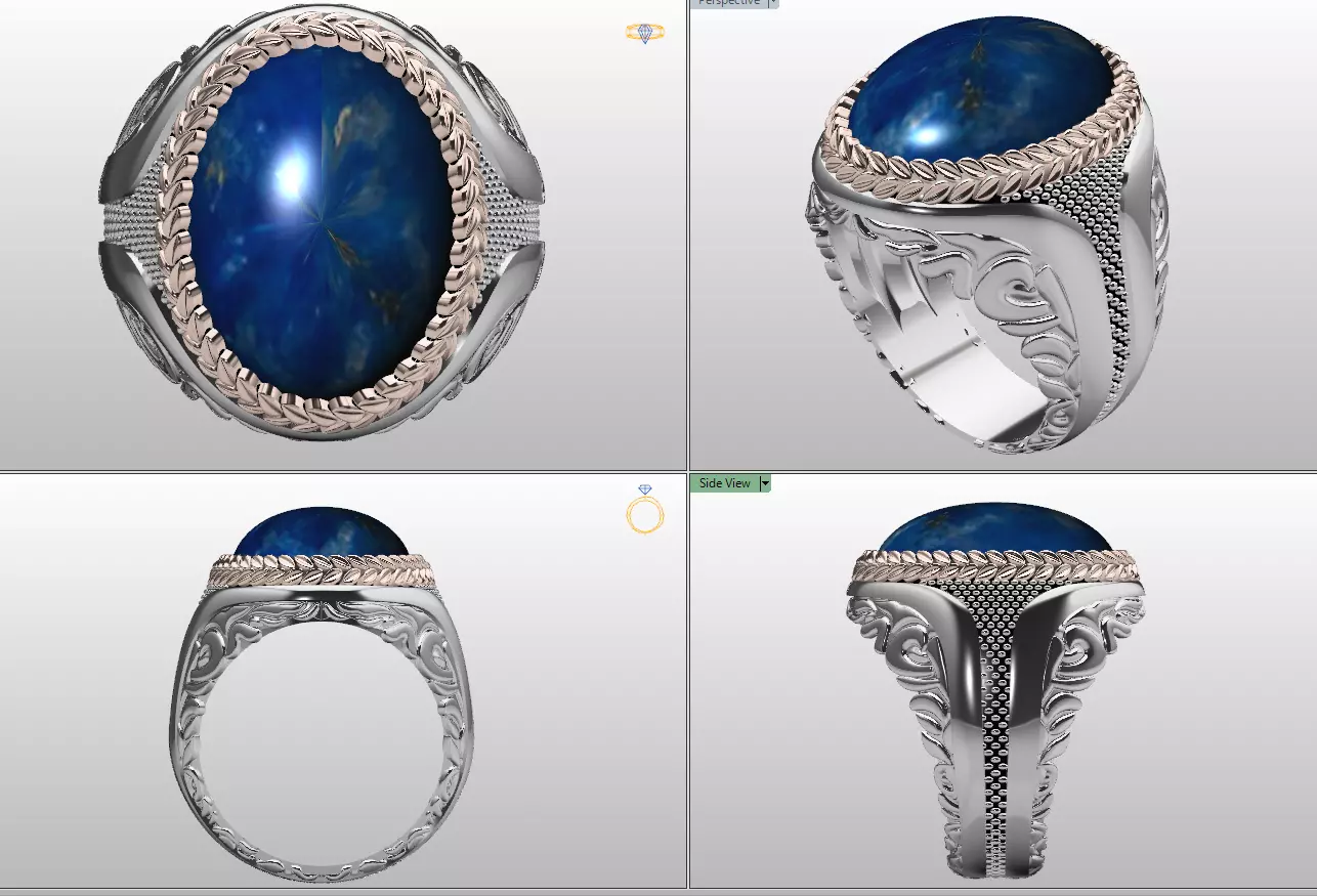 Onix Tasli Erkek Yuzugu 3D print model_2