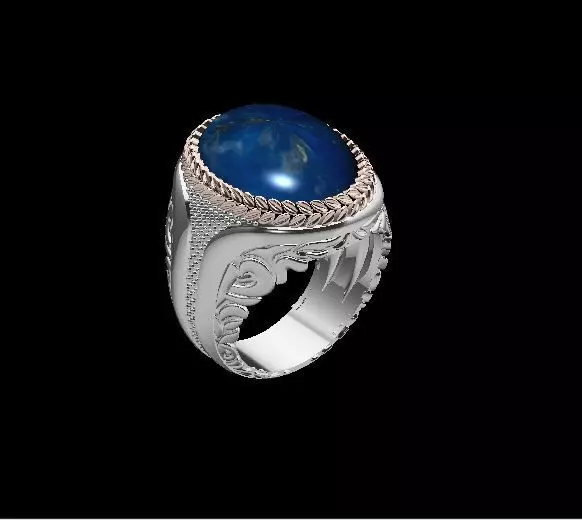 Onix Tasli Erkek Yuzugu 3D print model_3