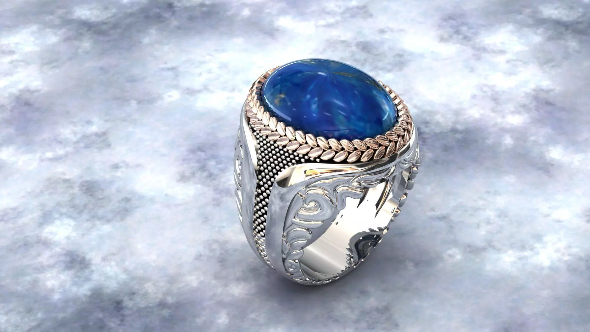 Onix Tasli Erkek Yuzugu 3D print model_1