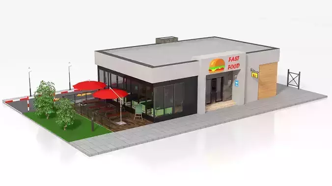 Drive-Thru Fast Food Restaurant 