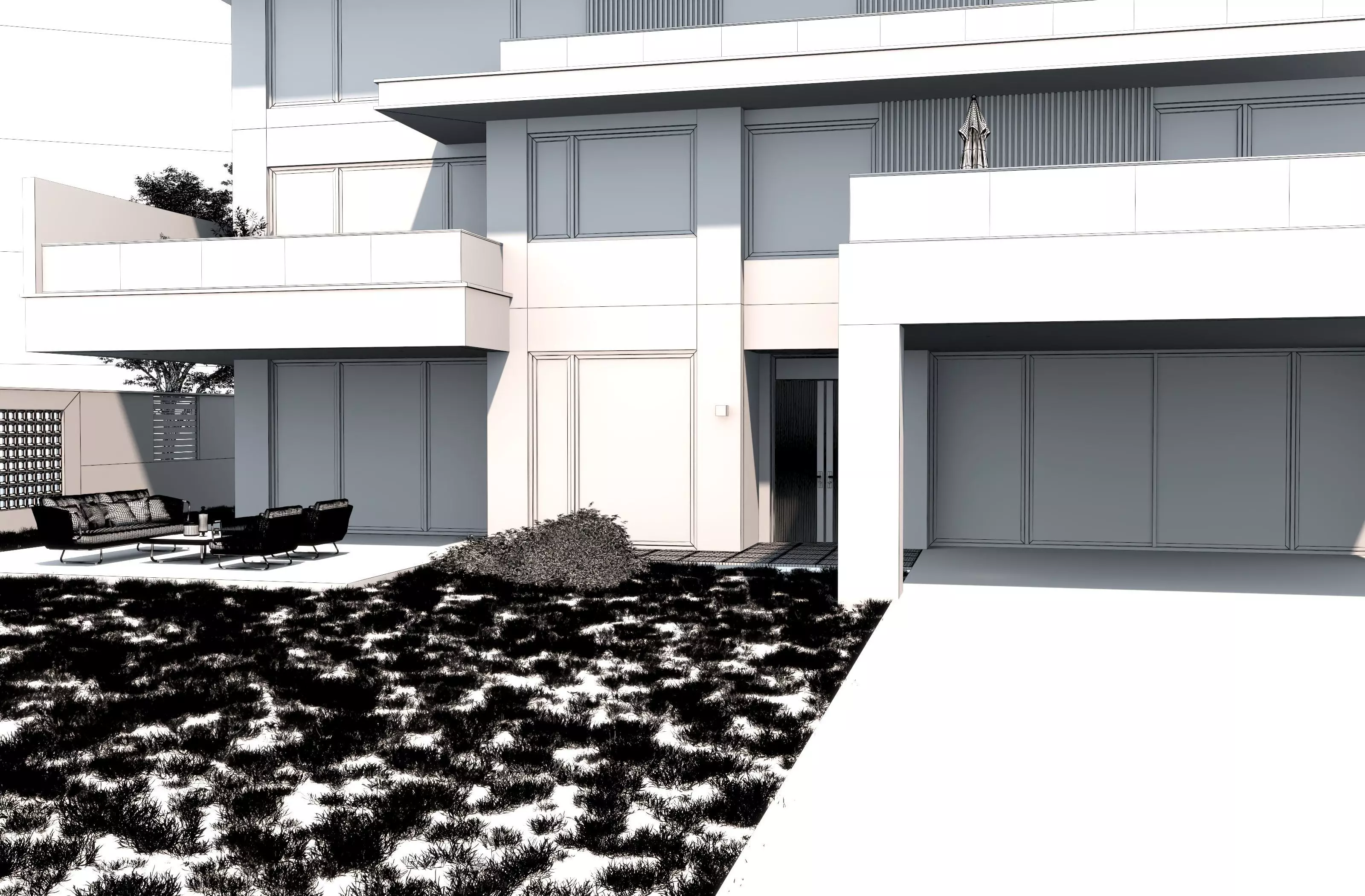 Modern house archicad 3D model_11