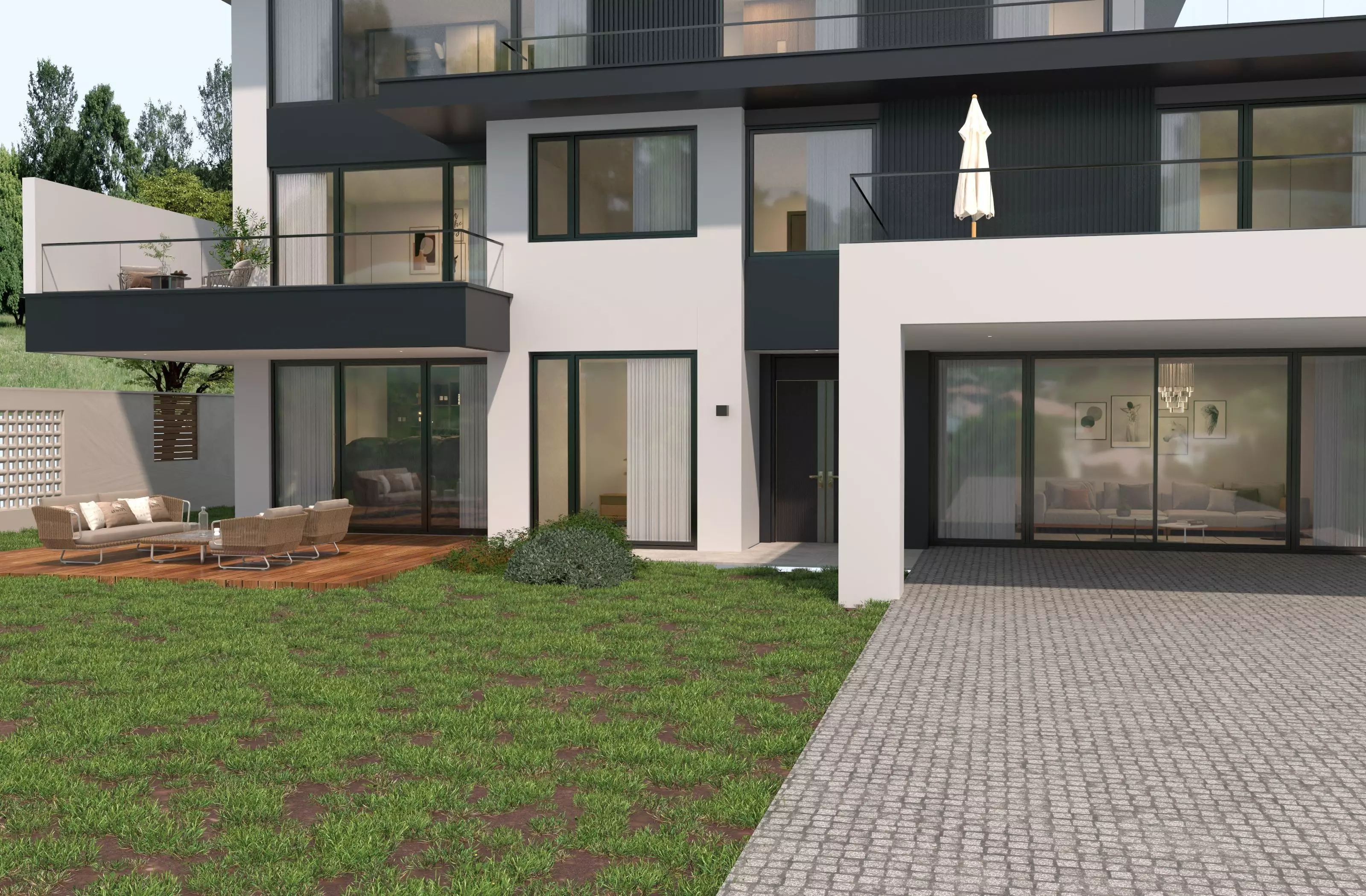 Modern house archicad 3D model_3