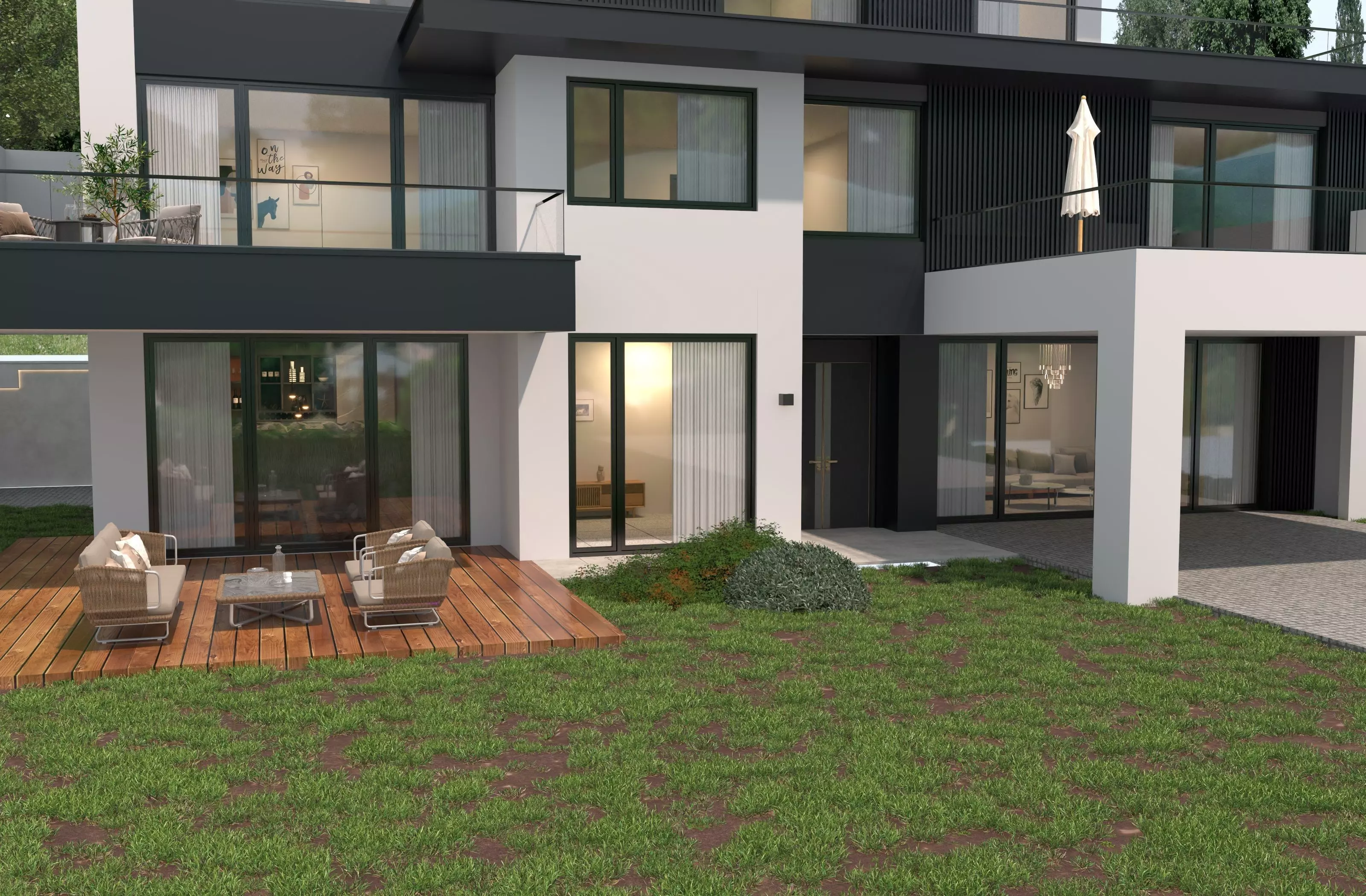 Modern house archicad 3D model_2