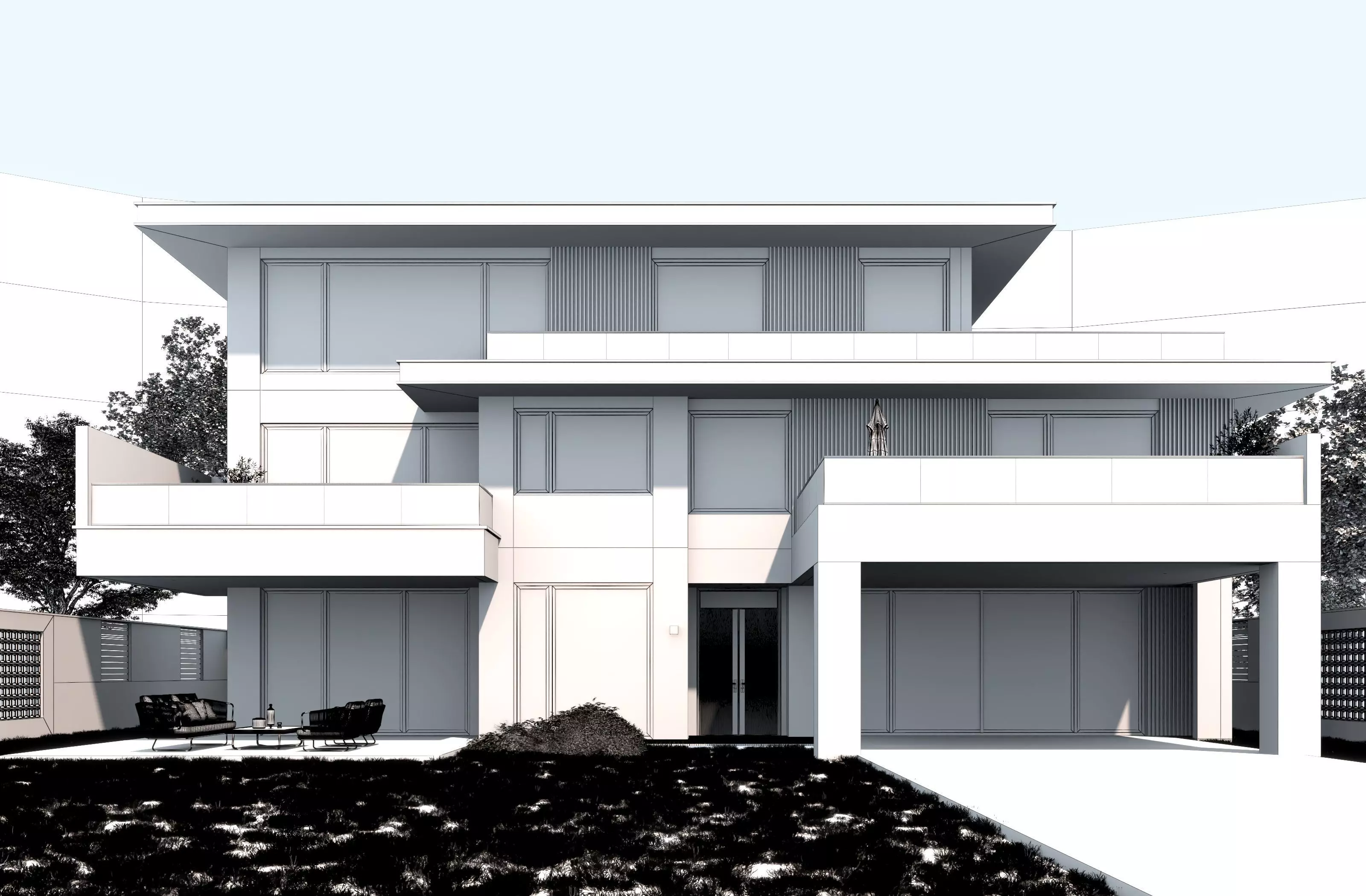 Modern house archicad 3D model_8
