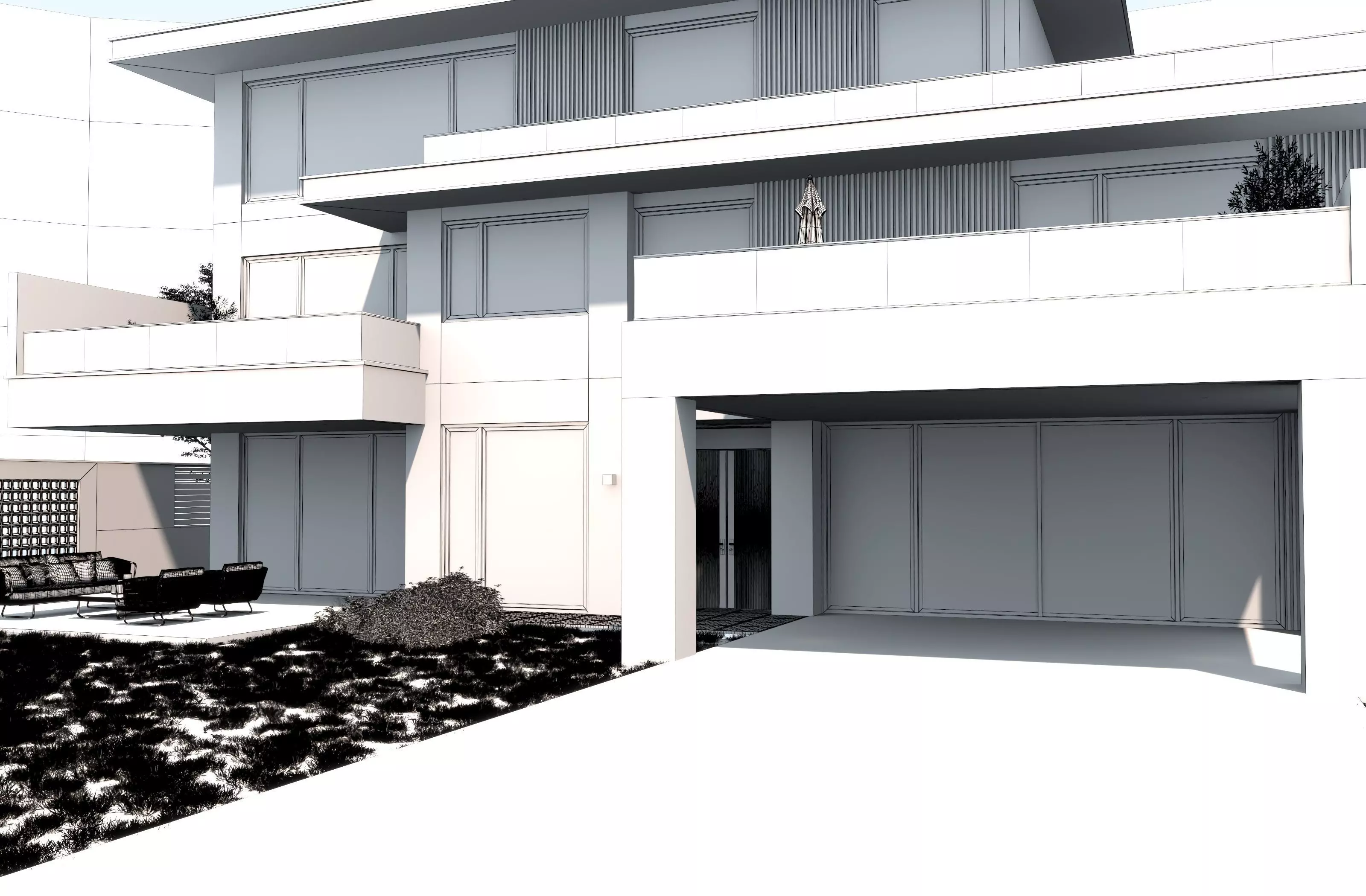 Modern house archicad 3D model_12