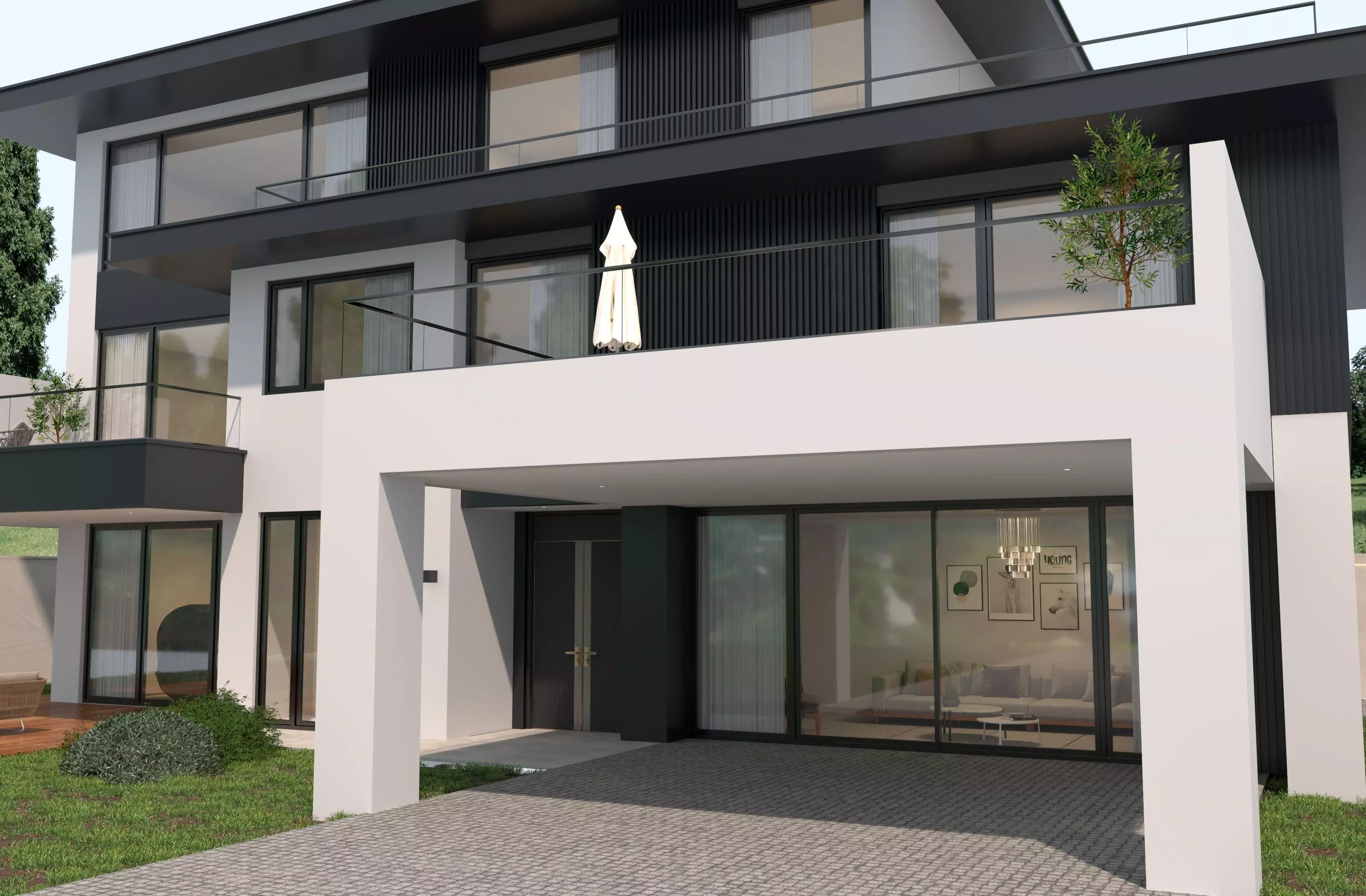 Modern house archicad 3D model_7