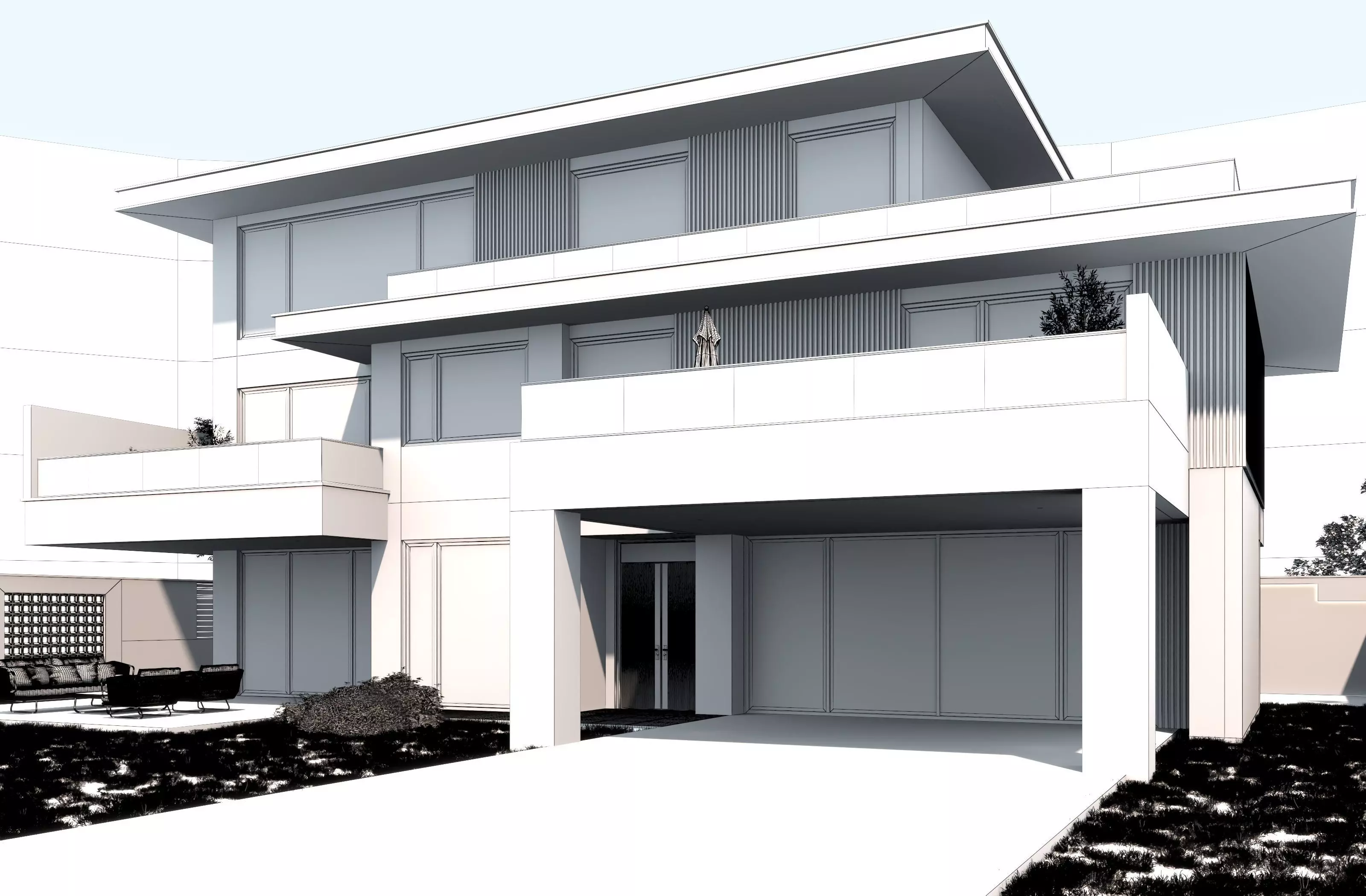 Modern house archicad 3D model_9