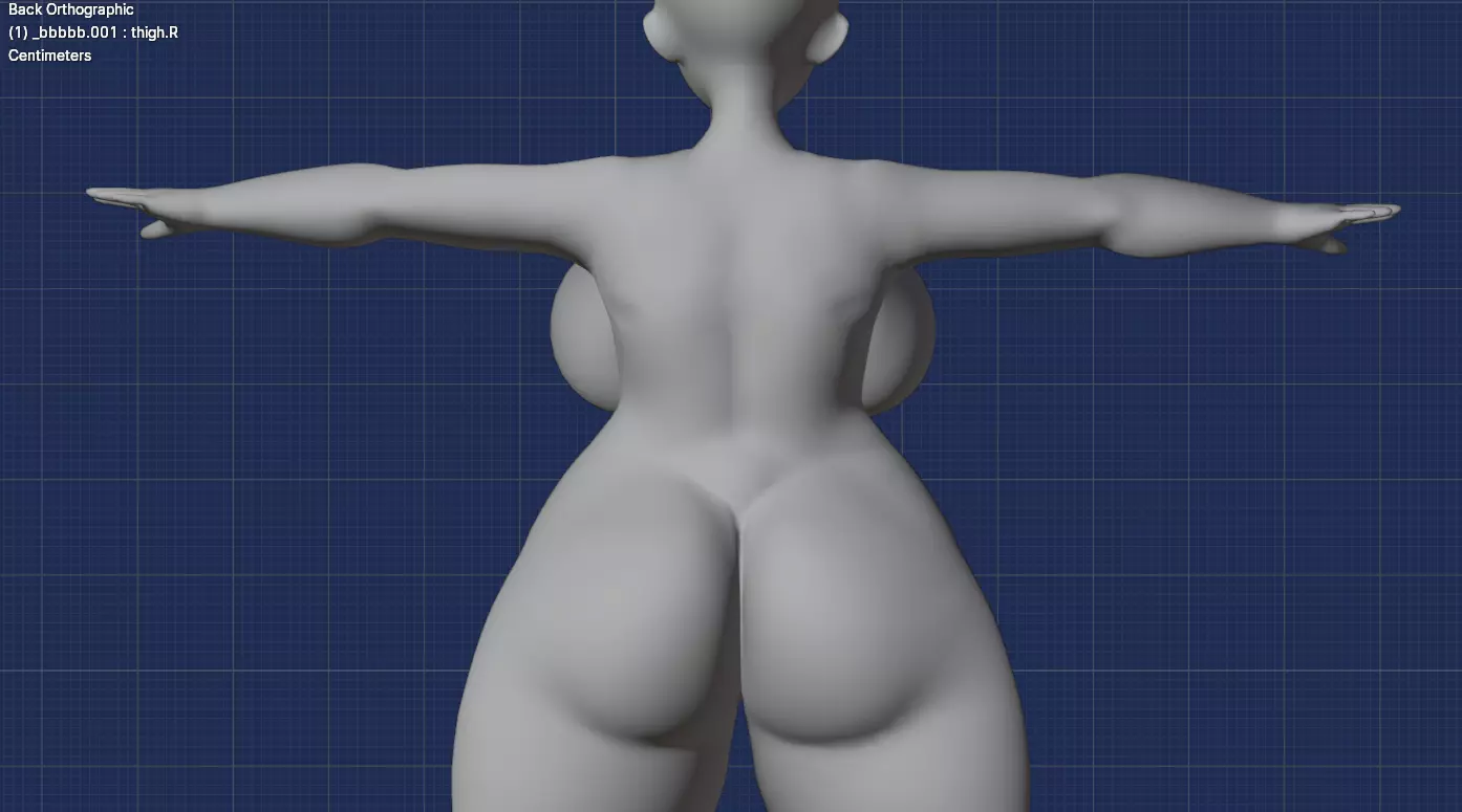 Anime 3D Girl Base Mesh with Basic Rig 3D model_2