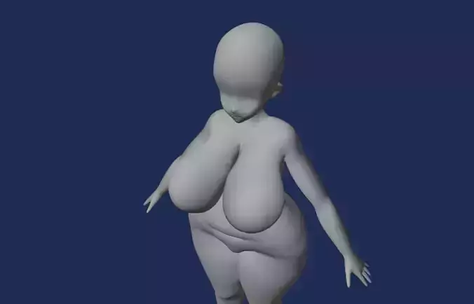 Anime 3D Girl Base Mesh with Basic Rig