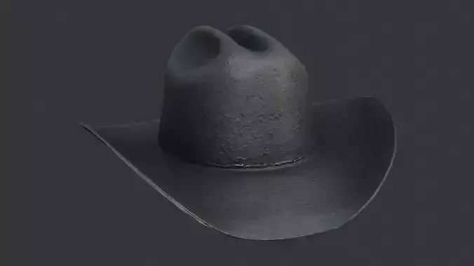 Cowboy Hat with Weathered Leather Texture