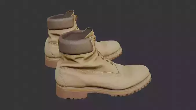 Tan Leather Work Boots with Laces