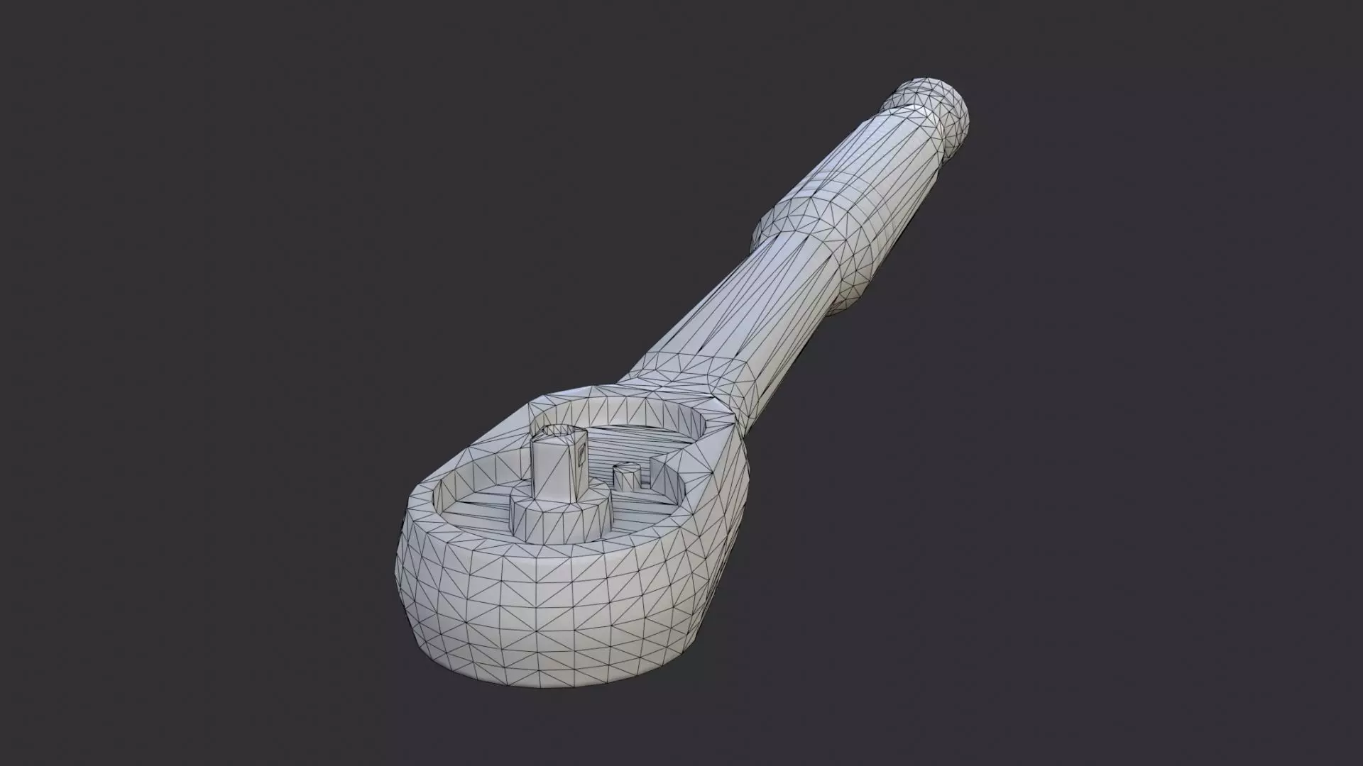 Large Ratchet Wrench Tool Low-poly 3D model_7