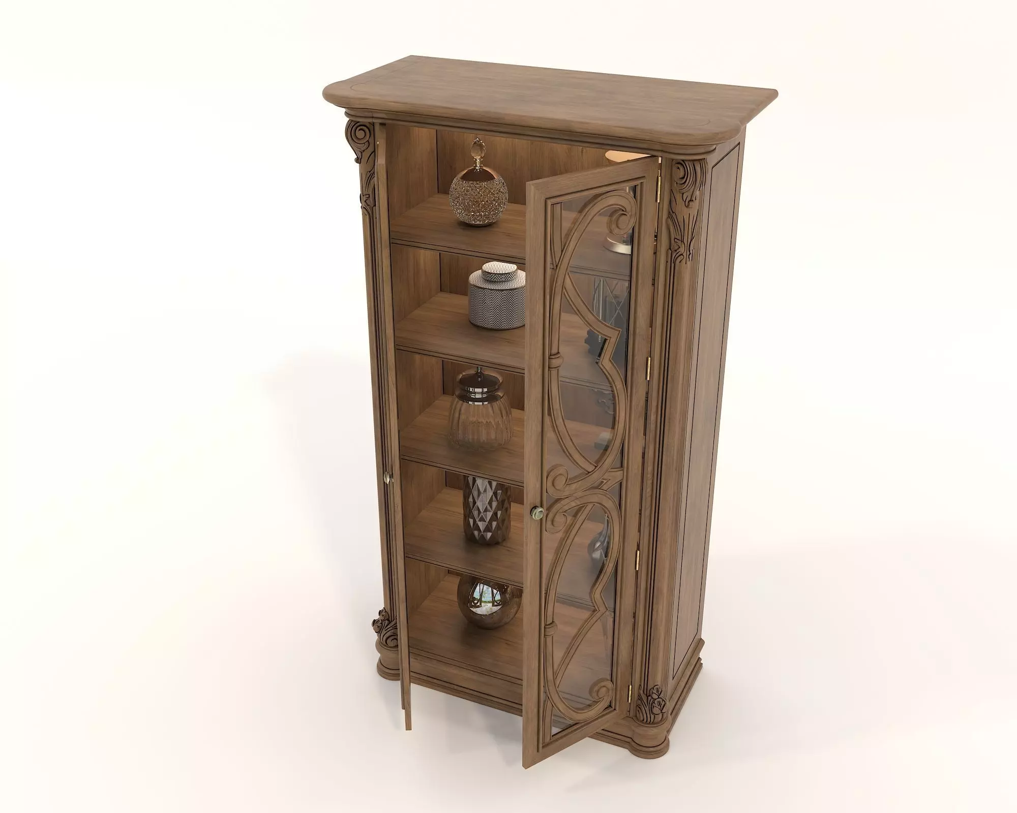 Classic Display Cabinet and Decoration 8 3D model_8