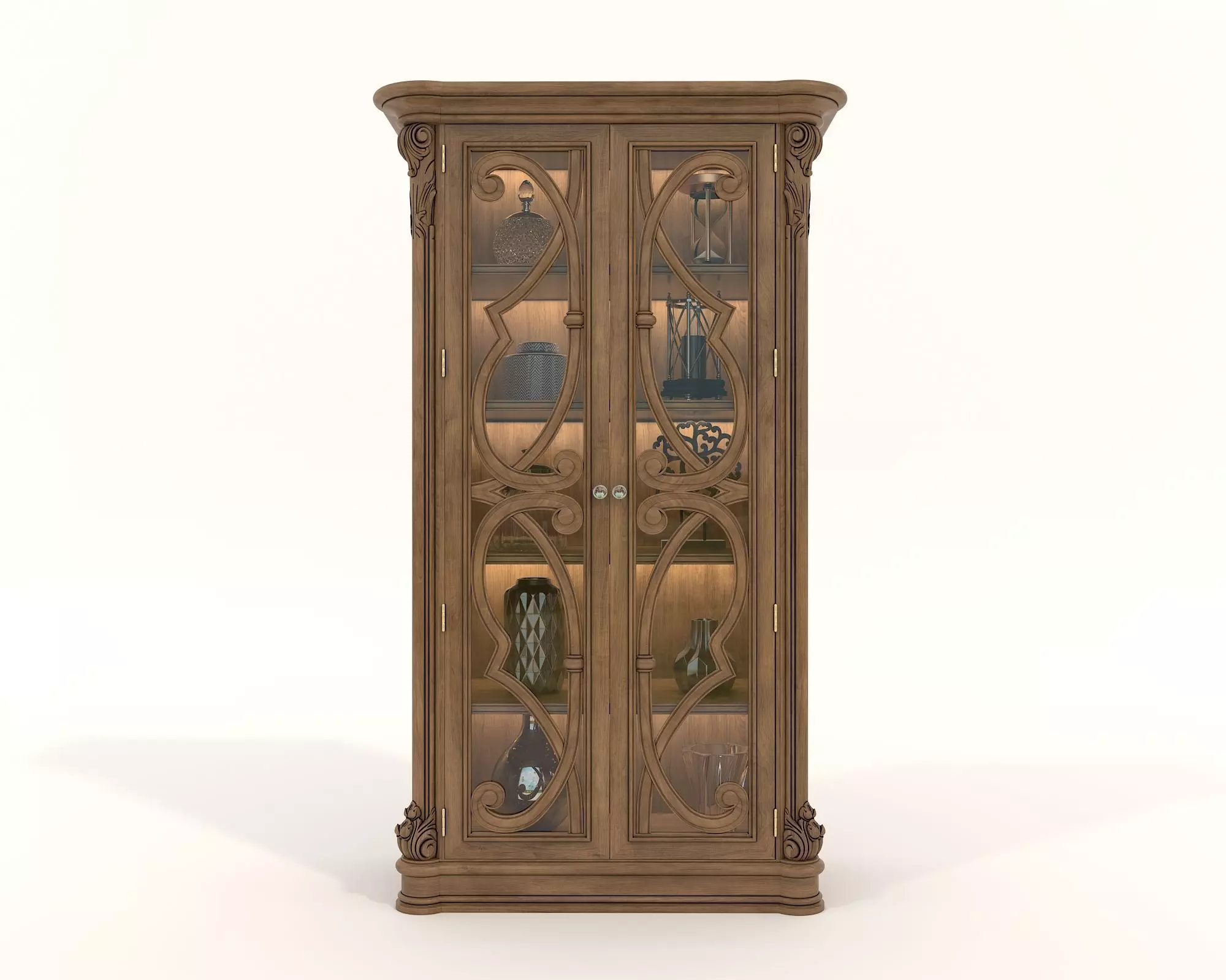 Classic Display Cabinet and Decoration 8 3D model_2