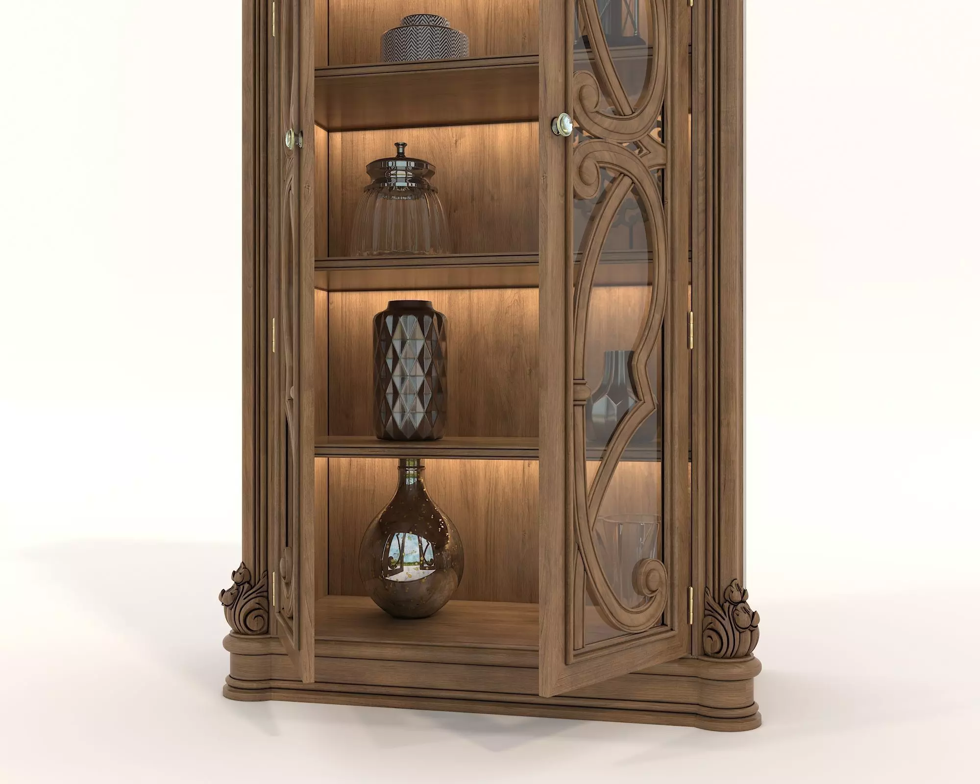 Classic Display Cabinet and Decoration 8 3D model_7