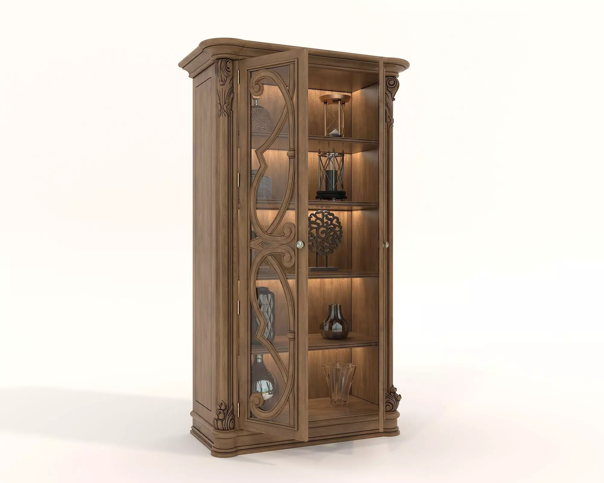 Classic Display Cabinet and Decoration 8 3D model_1