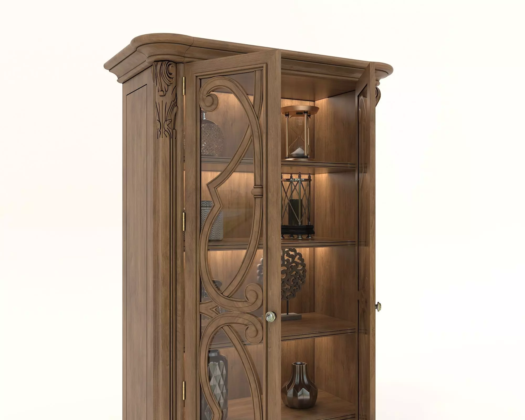 Classic Display Cabinet and Decoration 8 3D model_4